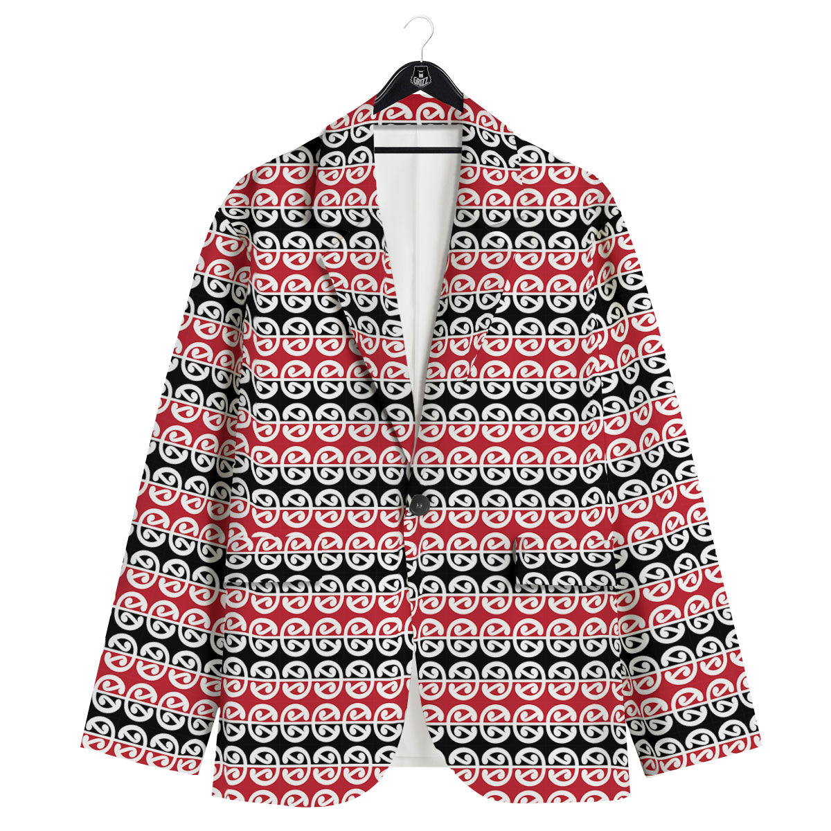 Kowhaiwhai Maori Print Pattern Men's Sport Coat-grizzshop