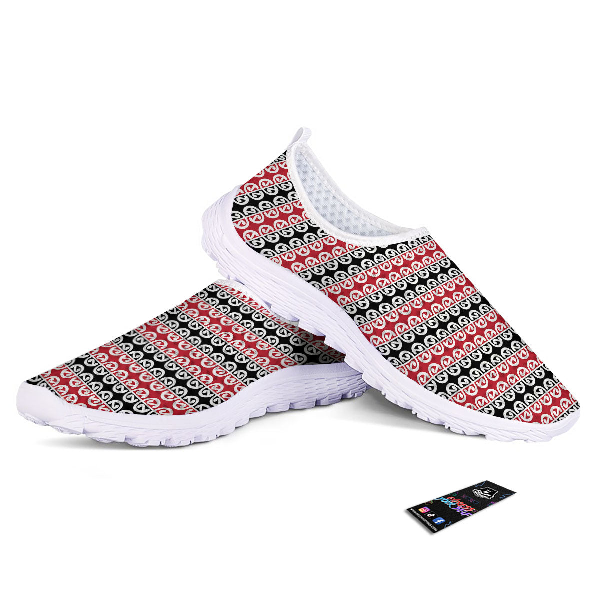 Kowhaiwhai Maori Print Pattern Nurse Shoes-grizzshop