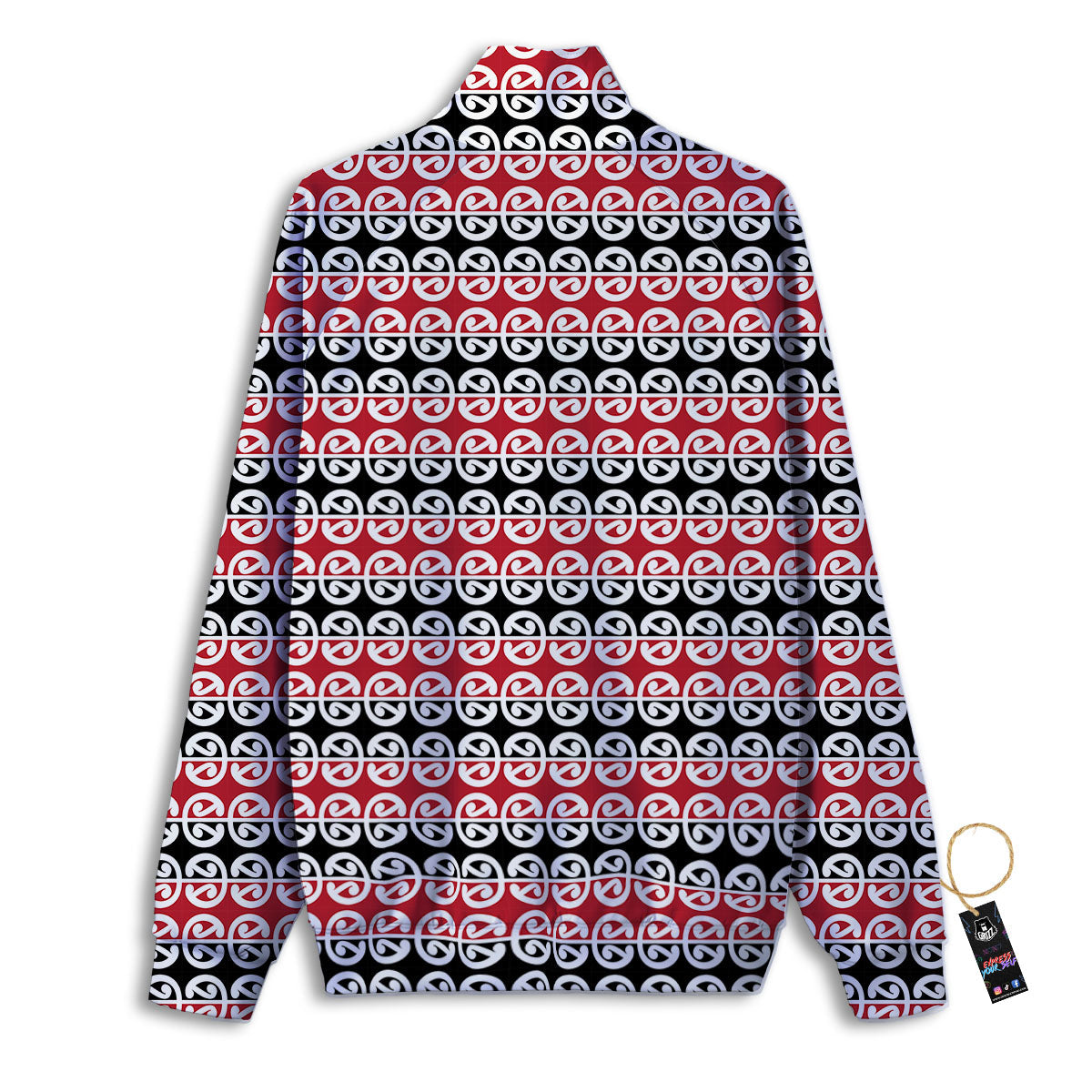 Kowhaiwhai Maori Print Pattern Track Jacket-grizzshop
