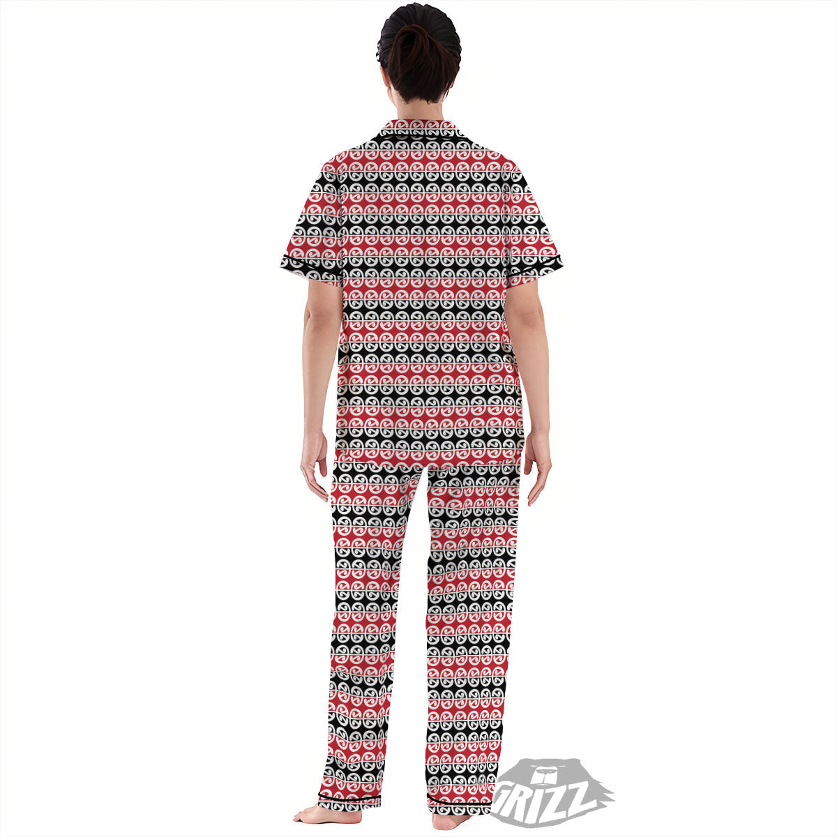 Kowhaiwhai Maori Print Pattern Women's Pajamas Set-grizzshop