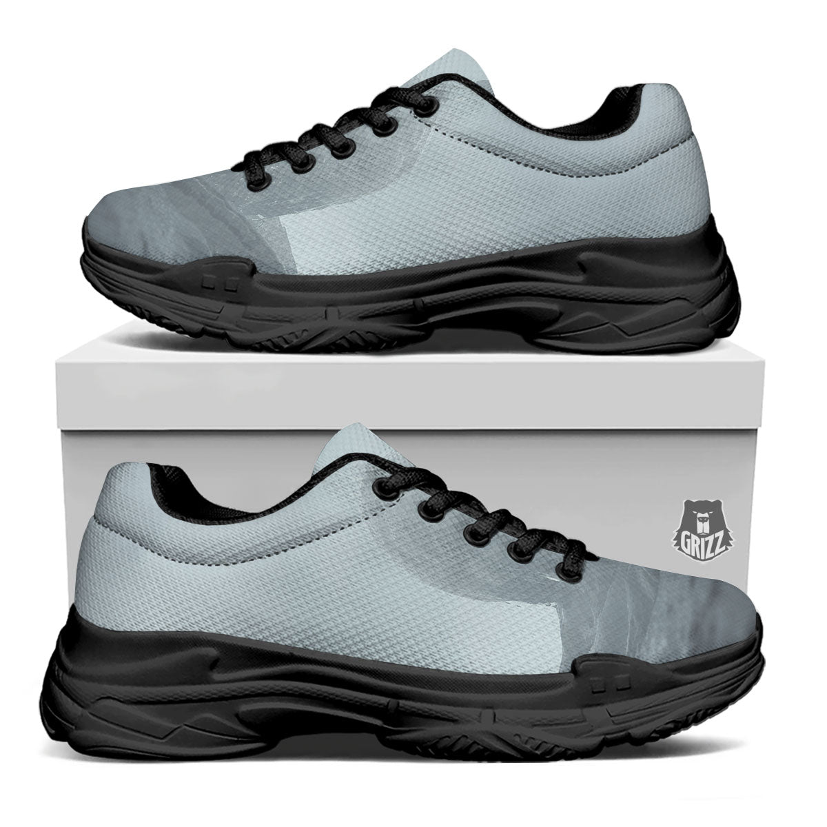 Kraken And Girl On Sea Print Black Chunky Shoes-grizzshop