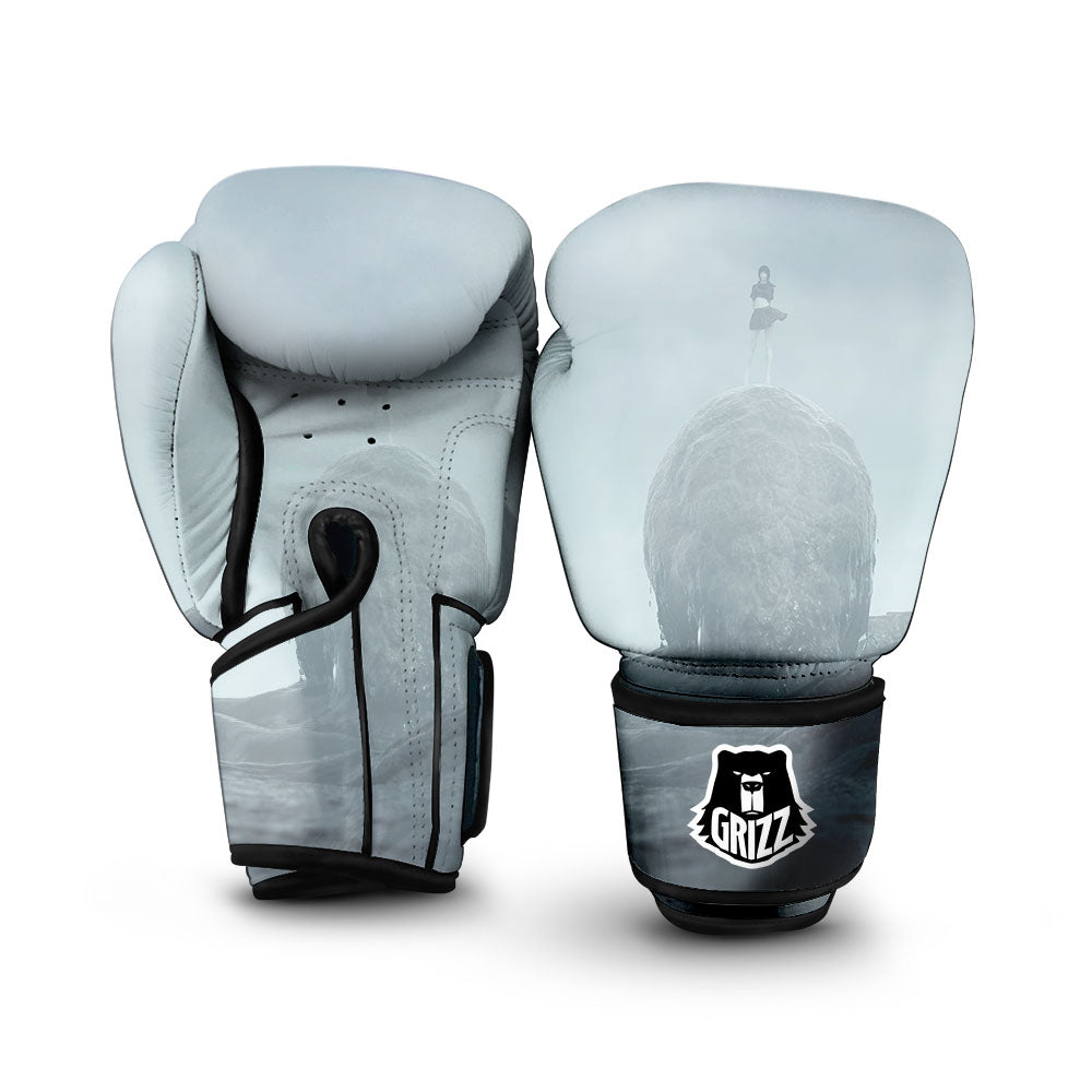 Kraken And Girl On Sea Print Boxing Gloves-grizzshop