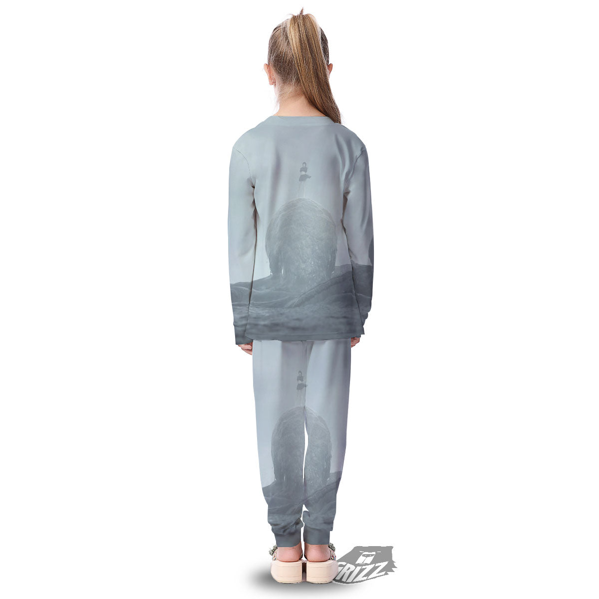 Kraken And Girl On Sea Print Kid's Pajamas-grizzshop