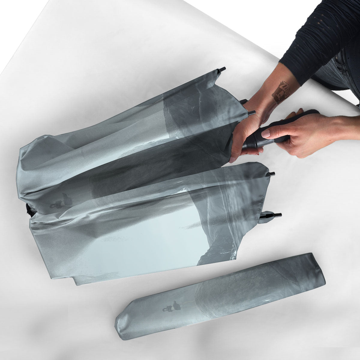 Kraken And Girl On Sea Print Umbrella-grizzshop