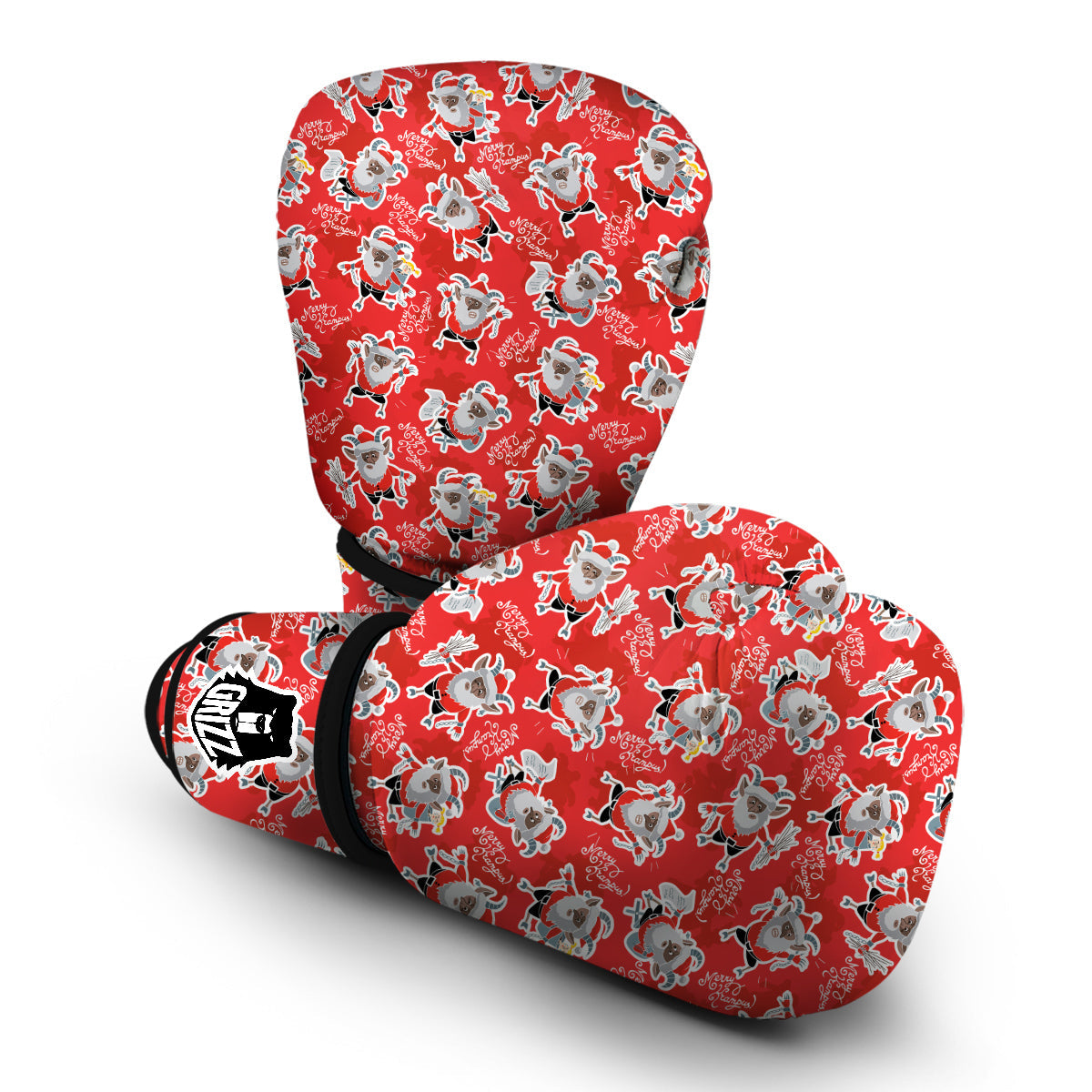 Krampus Christmas Print Pattern Boxing Gloves-grizzshop