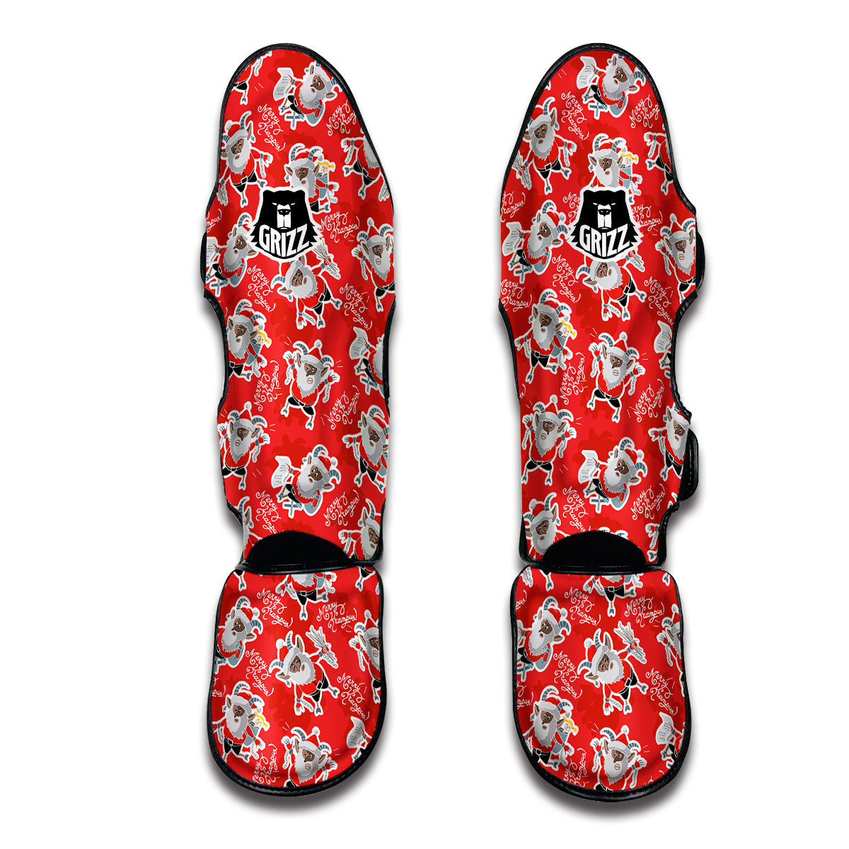 Krampus Christmas Print Pattern Muay Thai Shin Guards-grizzshop