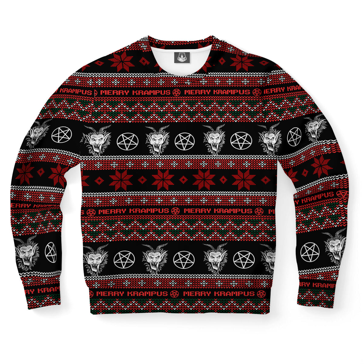 Krampus Merry Hexmas Pattern Ugly Christmas Sweater-grizzshop