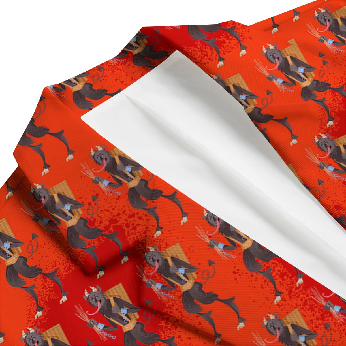 Krampus Pattern Print Men's Blazer-grizzshop