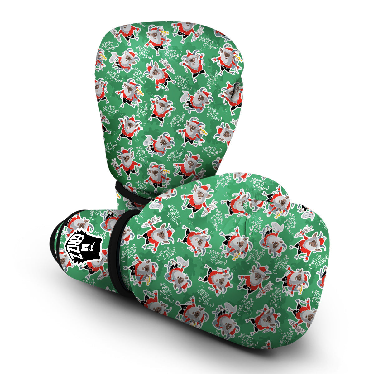 Krampus Print Pattern Boxing Gloves-grizzshop