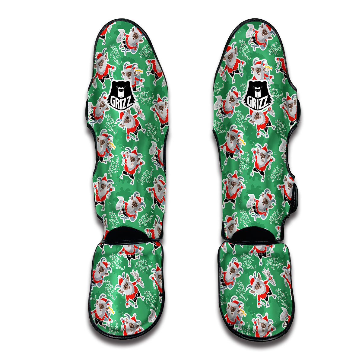 Krampus Print Pattern Muay Thai Shin Guards-grizzshop