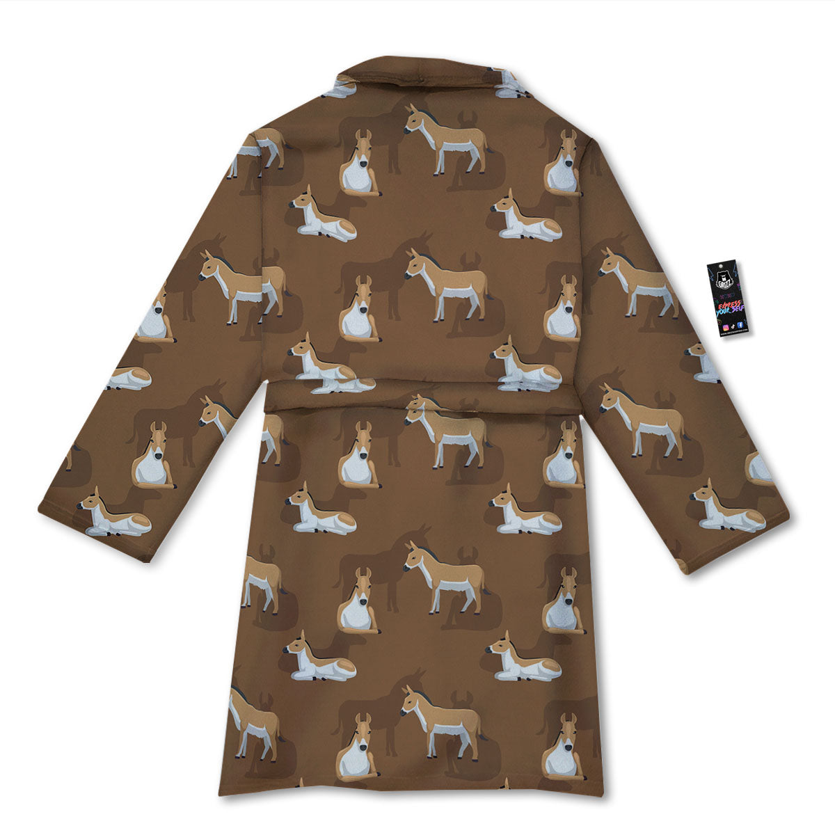 Kulan Donkey Cartoon Print Pattern Bathrobe-grizzshop