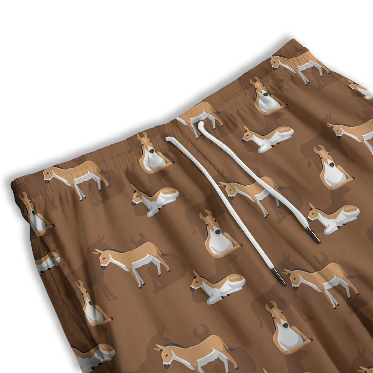 Kulan Donkey Cartoon Print Pattern Men's Athletic Shorts
