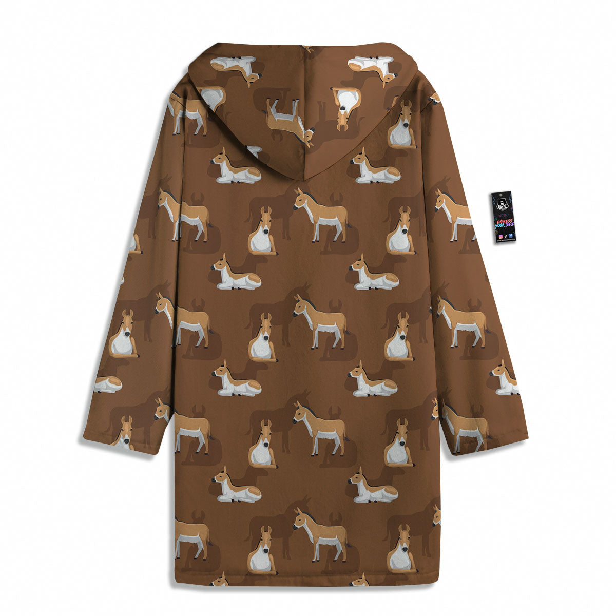 Kulan Donkey Cartoon Print Pattern Men's Windbreaker Jacket-grizzshop
