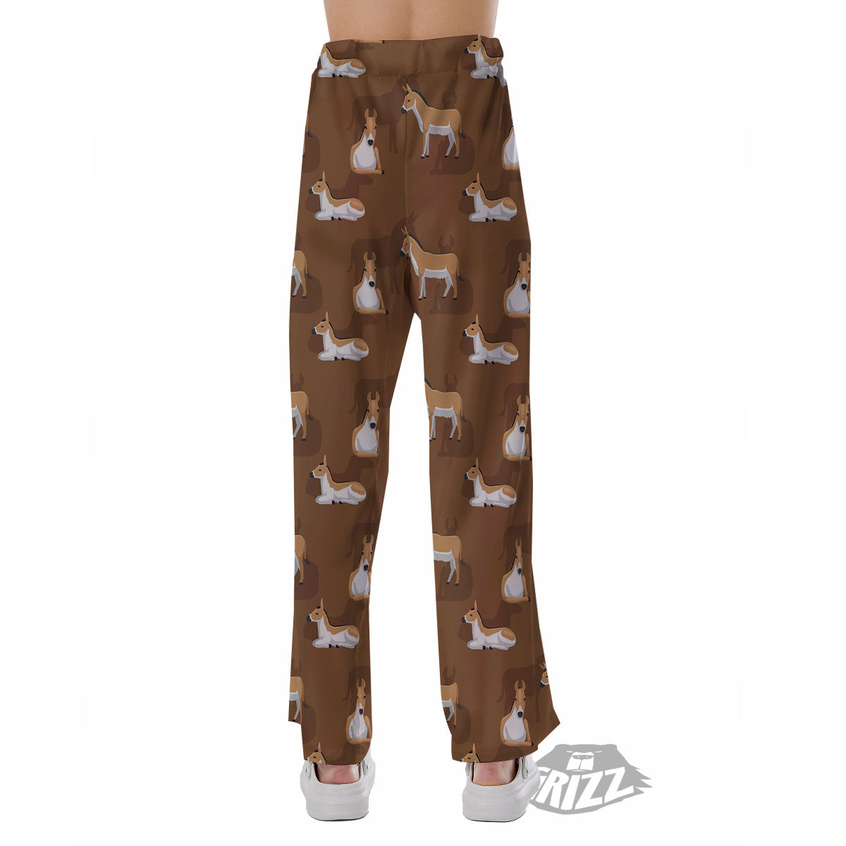Kulan Donkey Cartoon Print Pattern Pajama Pants-grizzshop