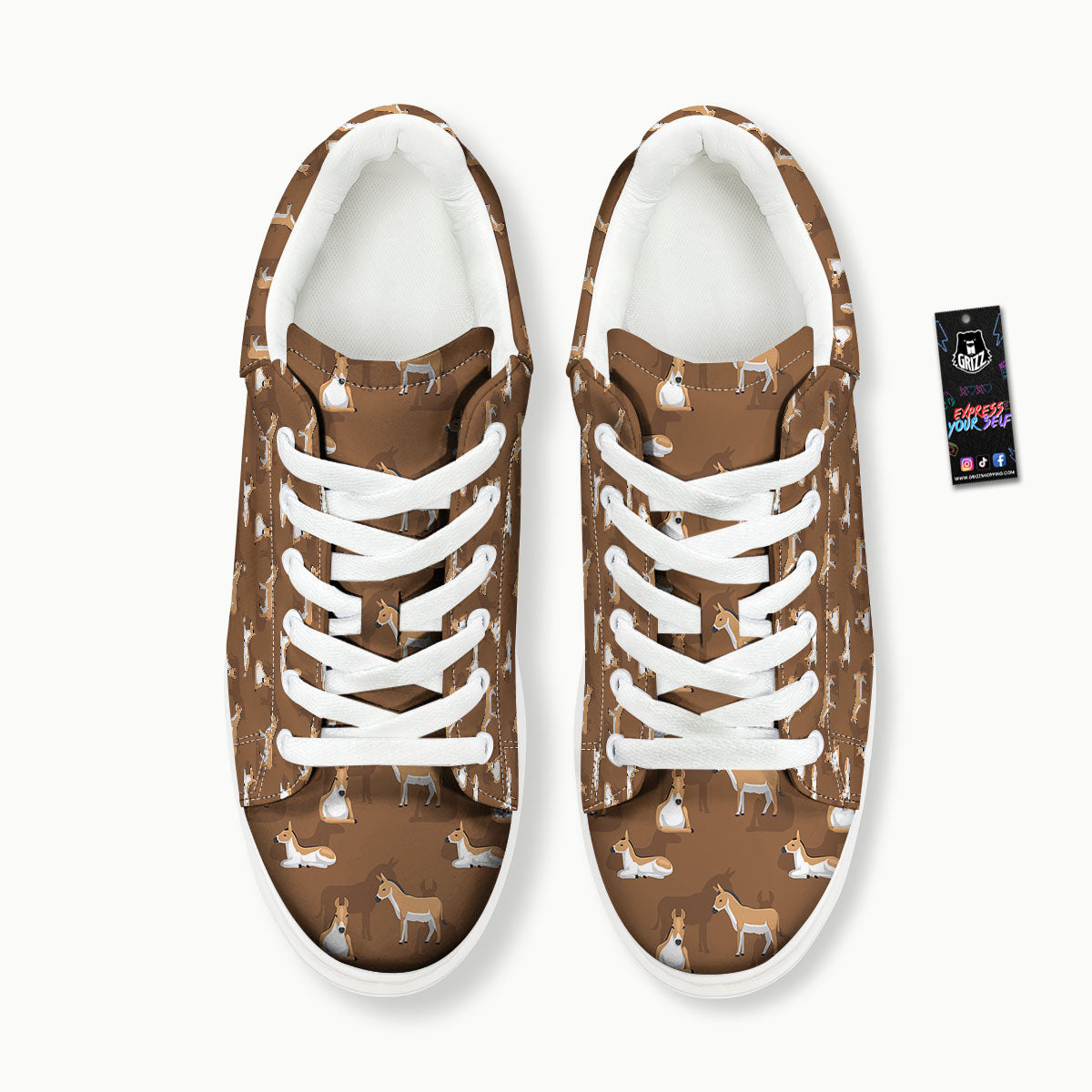 Kulan Donkey Cartoon Print Pattern Platform Shoes-grizzshop