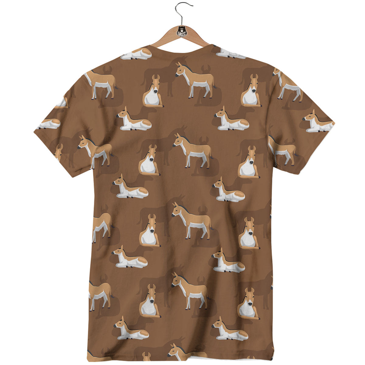 Kulan Donkey Cartoon Print Pattern T-Shirt-grizzshop