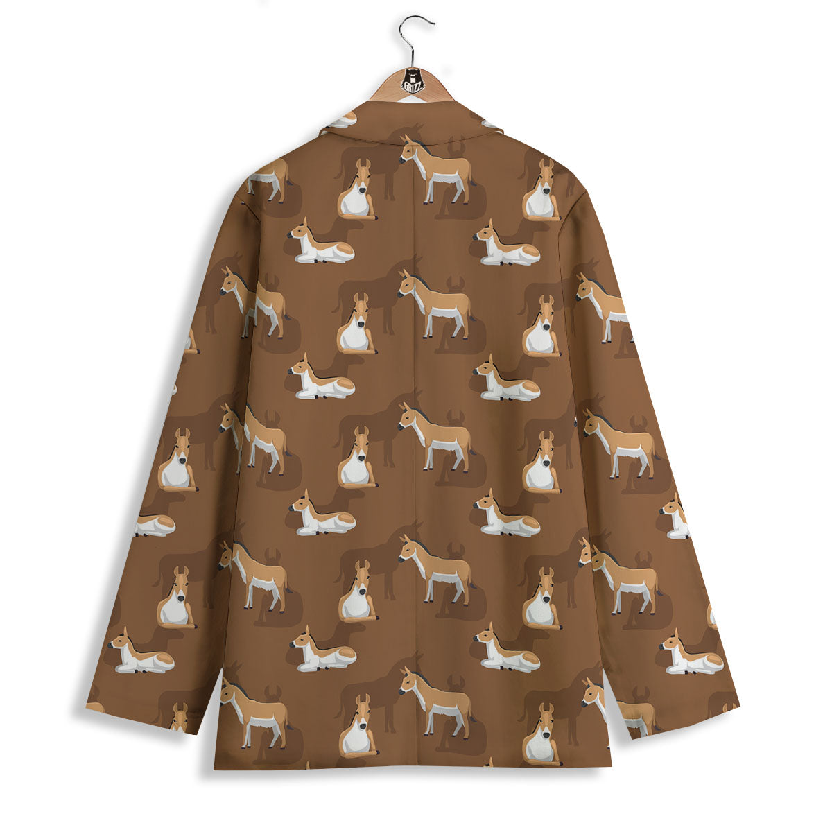 Kulan Donkey Cartoon Print Pattern Women's Blazer-grizzshop