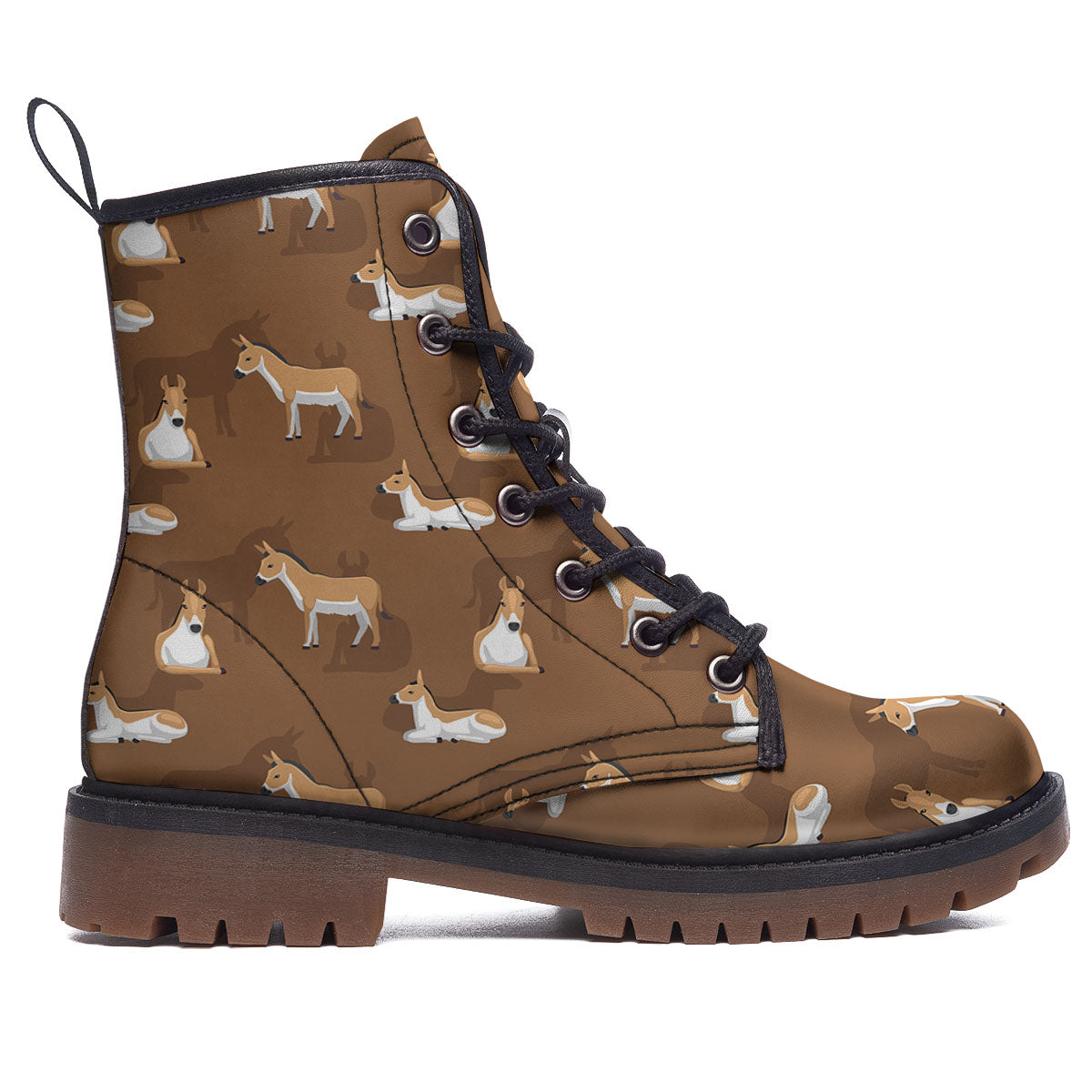 Kulan Donkey Cartoon Print Pattern Work Boots-grizzshop