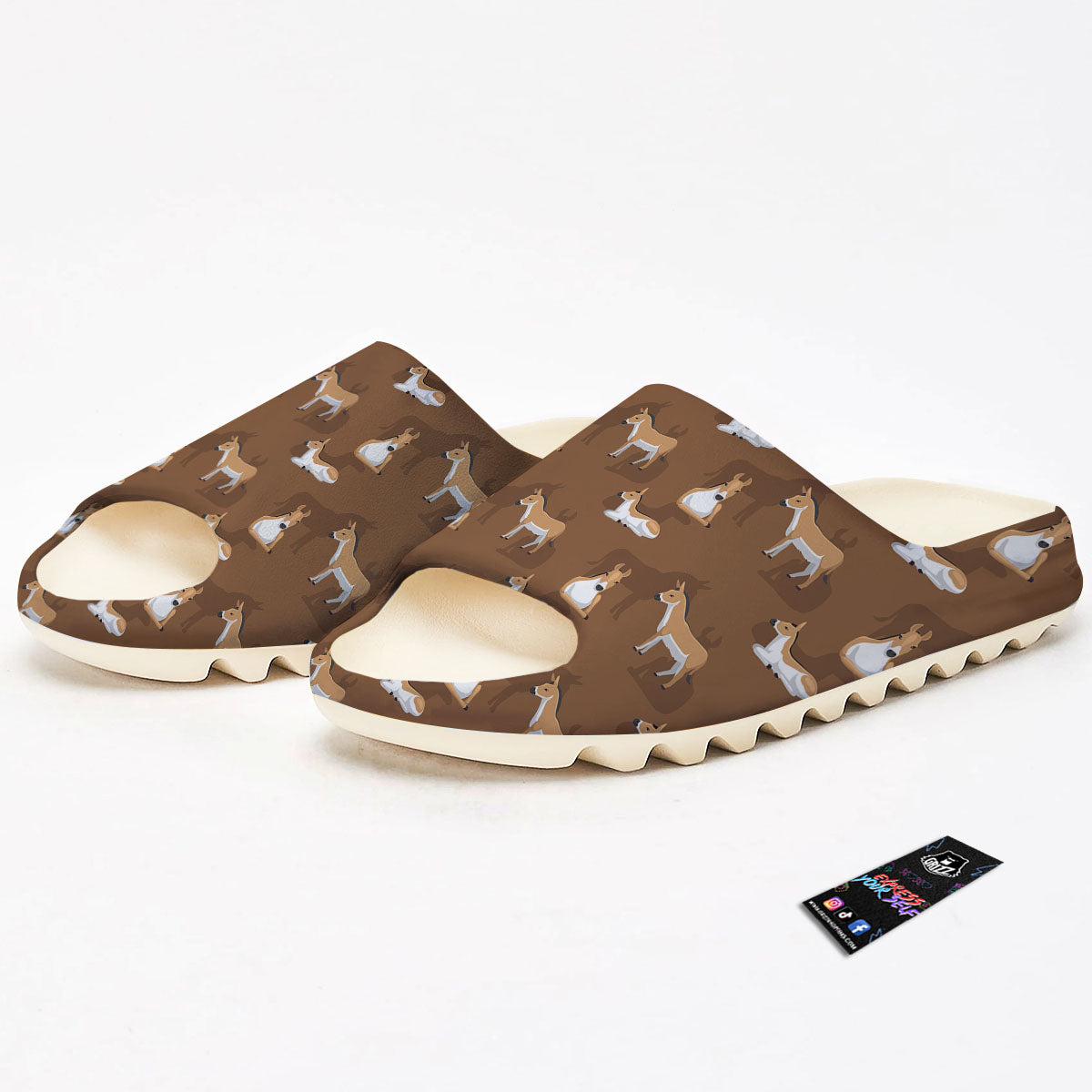 Kulan Donkey Cartoon Print Pattern Sandals-grizzshop