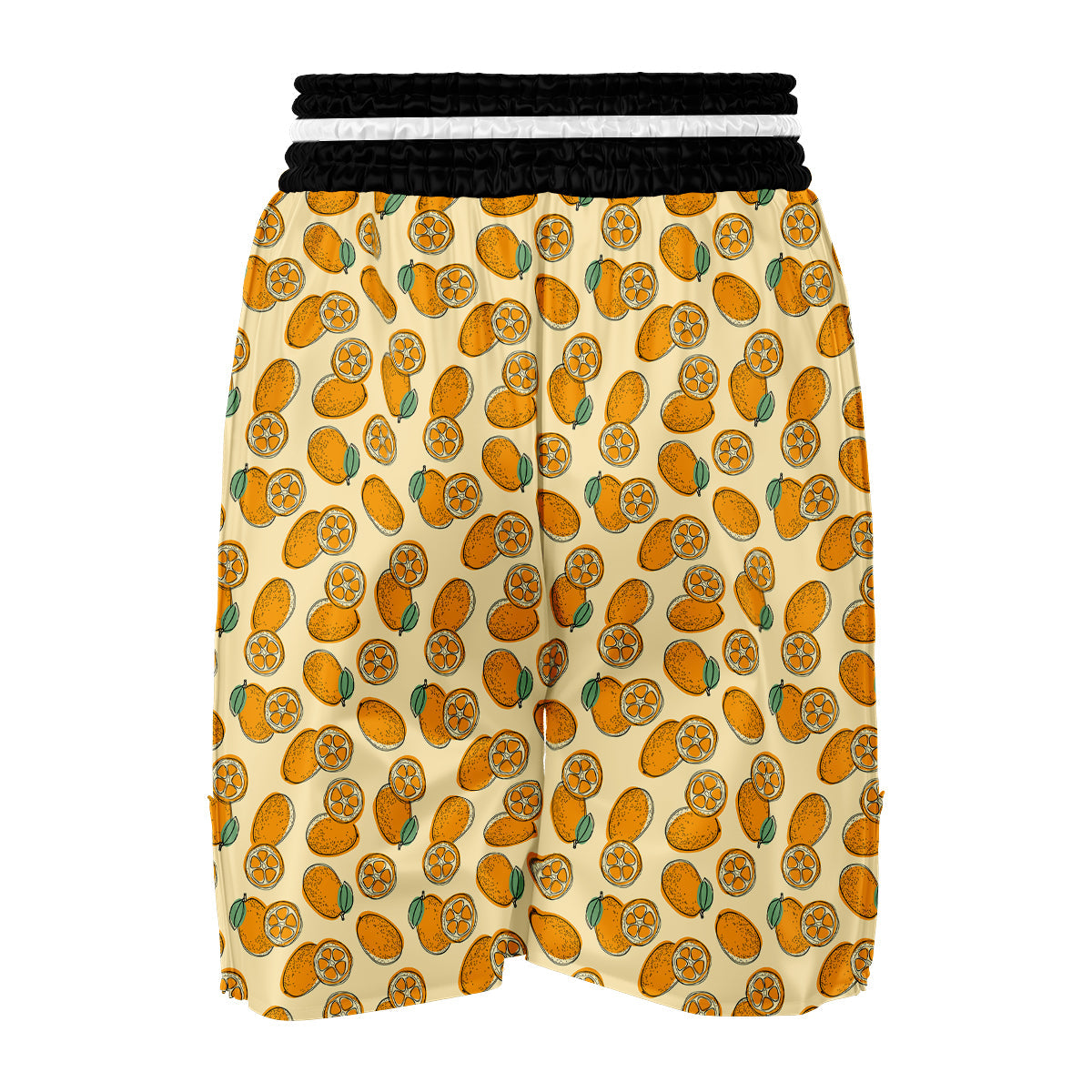 Kumquat Orange Print Pattern Boxing Shorts-grizzshop