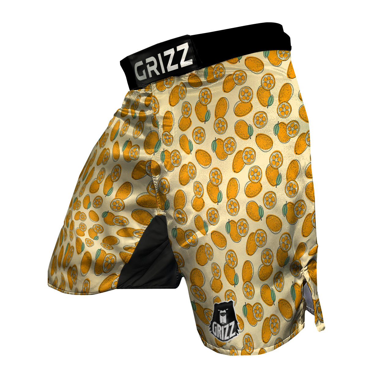 Kumquat Orange Print Pattern MMA Shorts-grizzshop