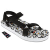 LGBT Doodle Pride Parade Print Pattern Black Open Toe Sandals-grizzshop