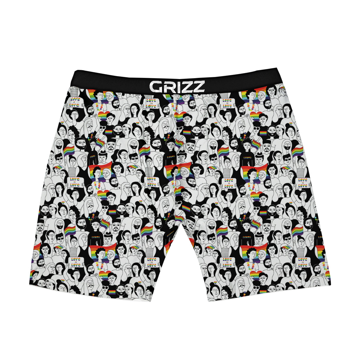 LGBT Doodle Pride Parade Print Pattern Boxer Briefs-grizzshop