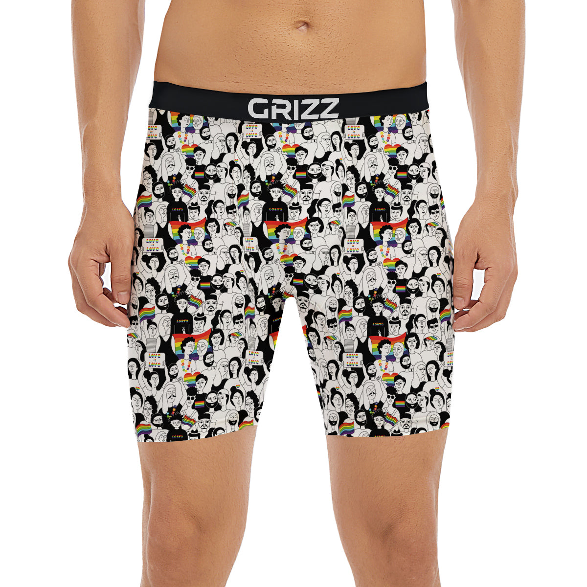 LGBT Doodle Pride Parade Print Pattern Boxer Briefs-grizzshop