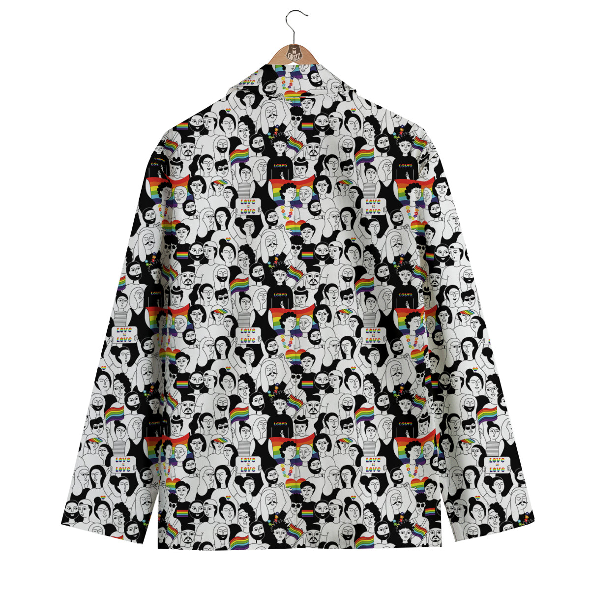 LGBT Doodle Pride Parade Print Pattern Men's Blazer-grizzshop