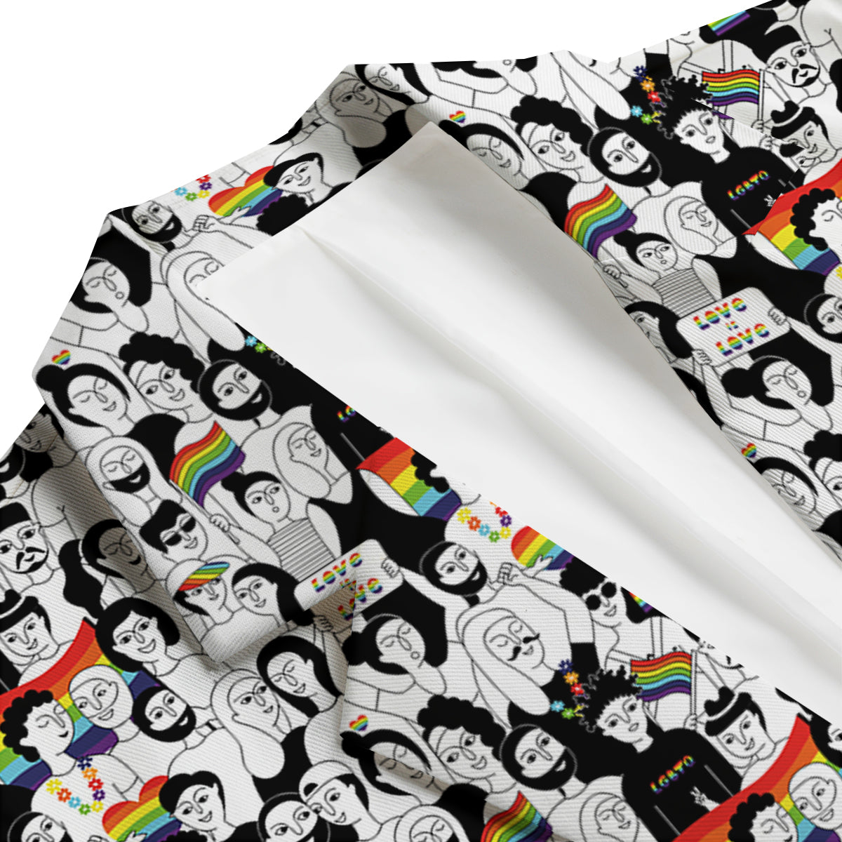 LGBT Doodle Pride Parade Print Pattern Men's Blazer-grizzshop