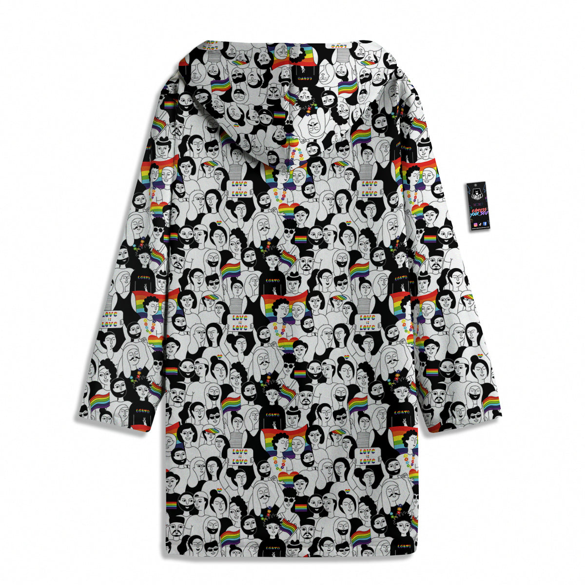 LGBT Doodle Pride Parade Print Pattern Men's Windbreaker Jacket-grizzshop