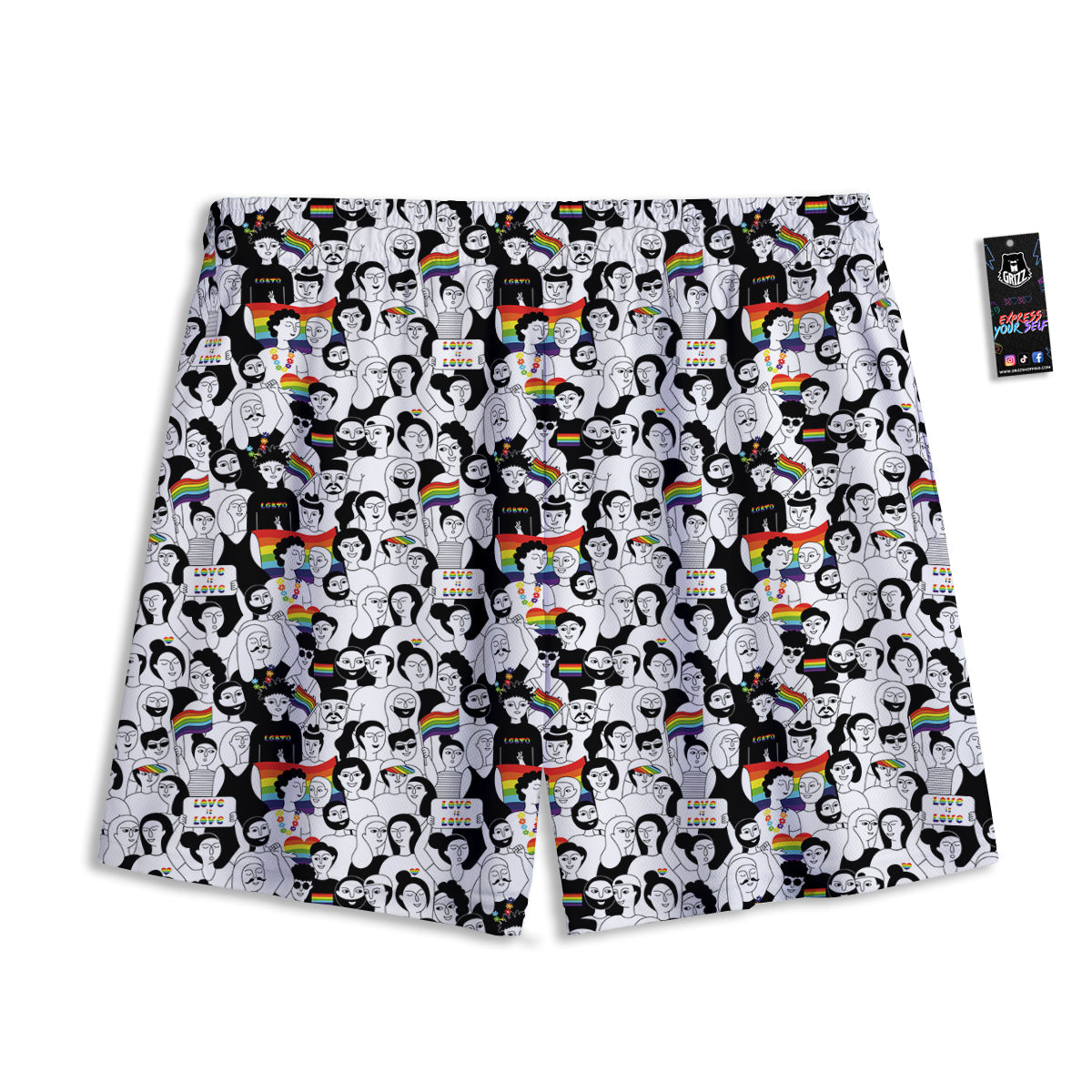 Marble Grey Print Mesh Shorts
