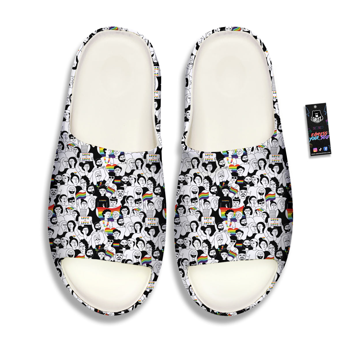 LGBT Doodle Pride Parade Print Pattern Sandals-grizzshop