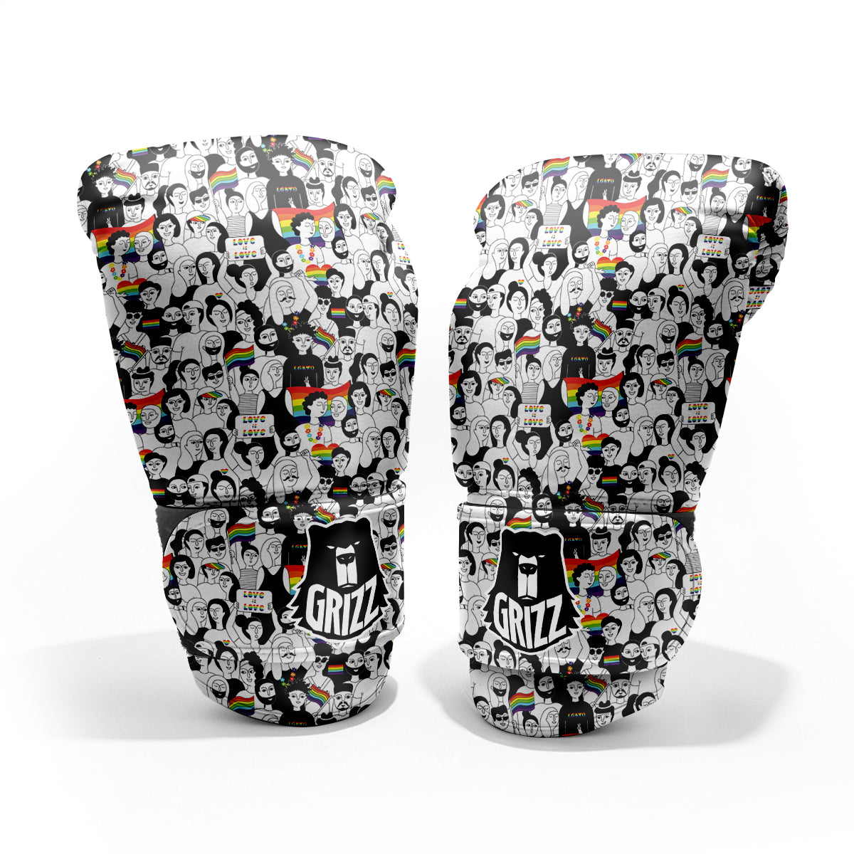 LGBT Doodle Pride Parade Print Pattern Pro Boxing Glove