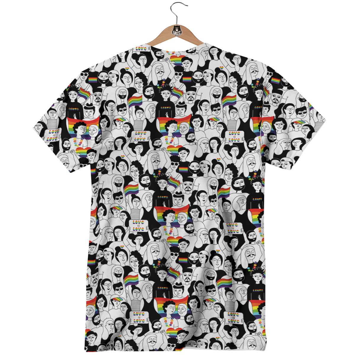 LGBT Doodle Pride Parade Print Pattern T-Shirt-grizzshop