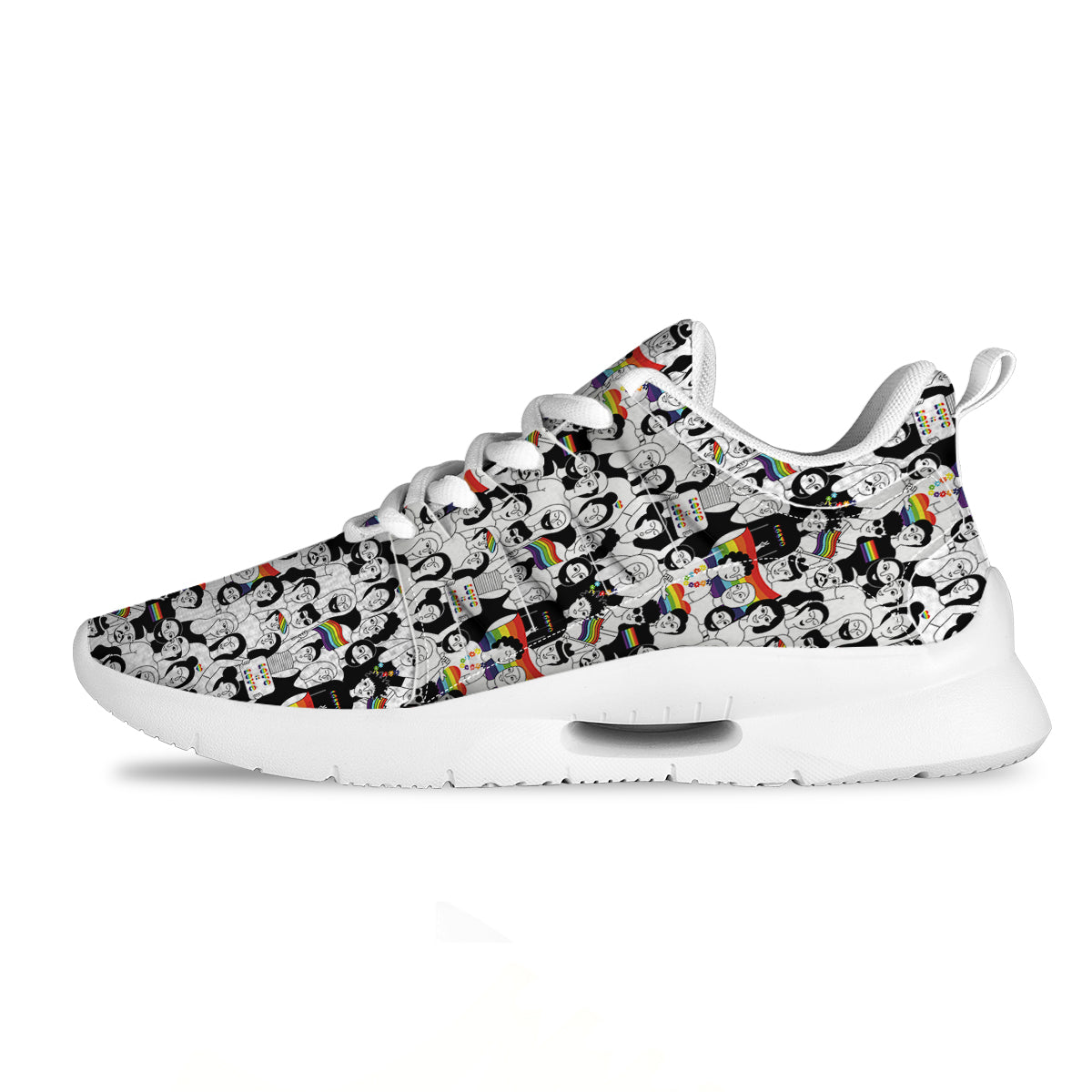 LGBT Doodle Pride Parade Print Pattern Tennis Shoes-grizzshop