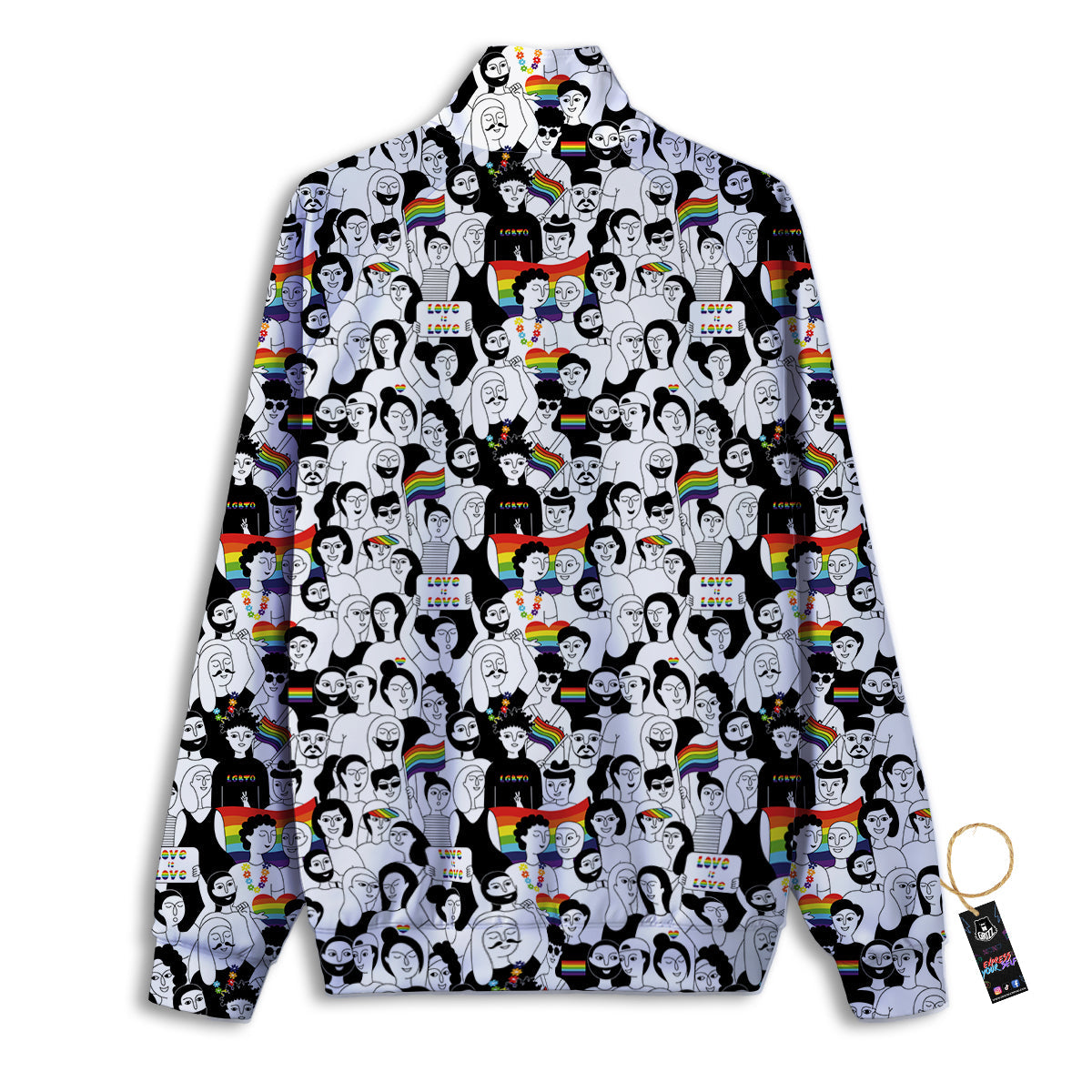 LGBT Doodle Pride Parade Print Pattern Track Jacket-grizzshop