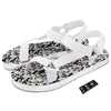 LGBT Doodle Pride Parade Print Pattern White Open Toe Sandals-grizzshop