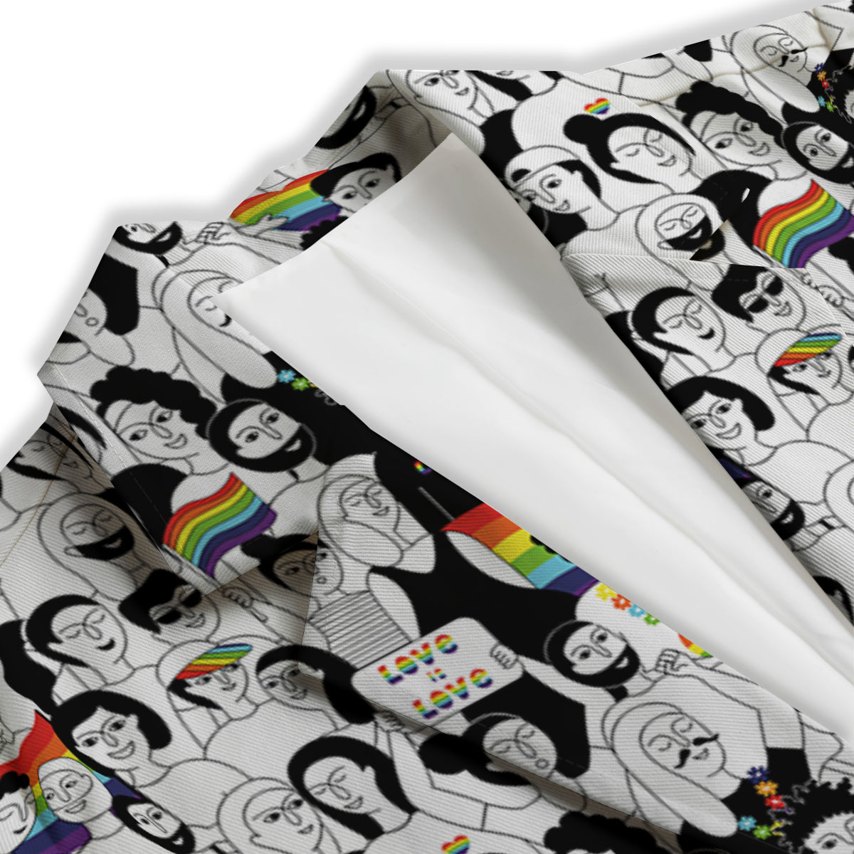 LGBT Doodle Pride Parade Print Pattern Women's Blazer-grizzshop