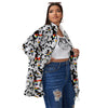 LGBT Doodle Pride Parade Print Pattern Women's Sherpa Jacket-grizzshop