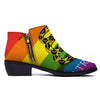 LGBT Gadsden Rainbow Flag Print Ankle Boots-grizzshop