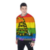 LGBT Gadsden Rainbow Flag Print Baseball Jacket-grizzshop