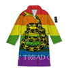 LGBT Gadsden Rainbow Flag Print Bathrobe-grizzshop