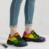 LGBT Gadsden Rainbow Flag Print Black Chunky Shoes-grizzshop