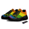 LGBT Gadsden Rainbow Flag Print Black Chunky Shoes-grizzshop