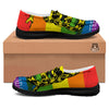 LGBT Gadsden Rainbow Flag Print Black Loafers-grizzshop