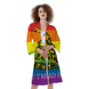 LGBT Gadsden Rainbow Flag Print Kimono-grizzshop