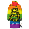 LGBT Gadsden Rainbow Flag Print Long Down Jacket-grizzshop