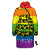 LGBT Gadsden Rainbow Flag Print Long Down Jacket-grizzshop