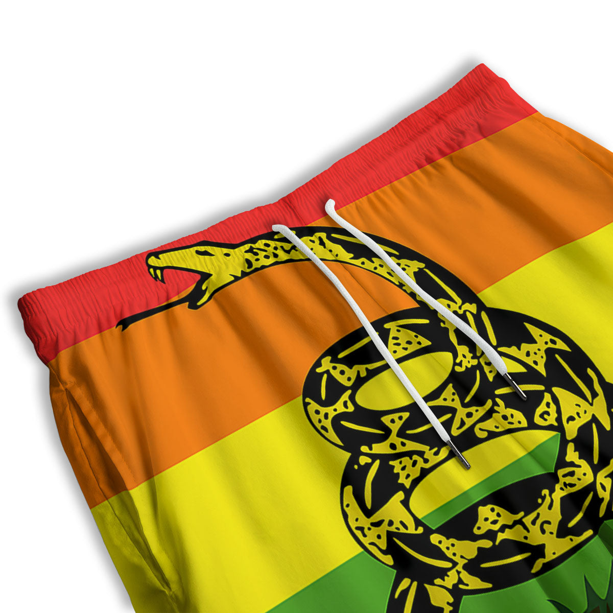 LGBT Gadsden Rainbow Flag Print Men's Athletic Shorts
